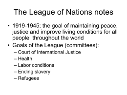 The League of Nations notes