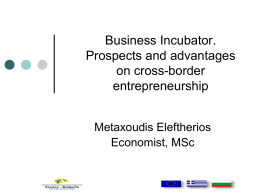 Business Incubator. Prospects and advantages on cross