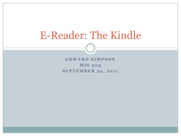 E-Reader: The Kindle