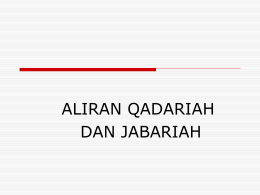 ALIRAN QADARIAH DAN JABARIAH