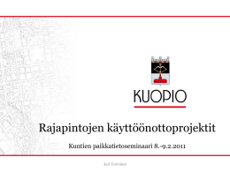 Kuopion rajapintojen käyttöönottoprojektit