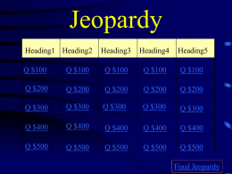 Jeopardy 3rd grade