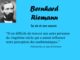Bernhard Riemann - Site de Julien MARMIN