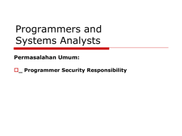 Programer dan sistem analis