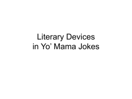 Literary Devices in Yo` Mama Jokes
