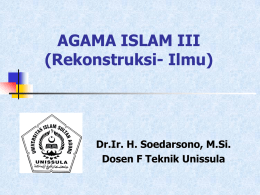 AGAMA ISLAM III (Rekonstruksi