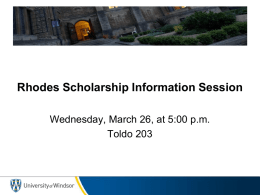 Rhodes Scholarship Information Session