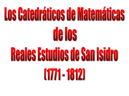 Los Catedráticos de Matemáticas de los Reales Estudios