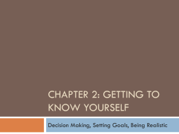 Chapter 2: Getting to know yourself