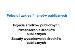 Pojecie i zakres finansow publicznych