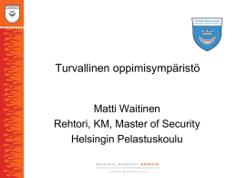 Matti Waitinen: Turvallinen oppimisympäristö