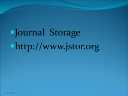 Journal Storage http://www.jstor.org