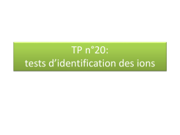 TP n°14: tests d`identification des ions