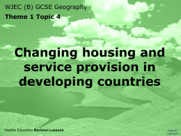 Changes In Service Housing Provision LEDC