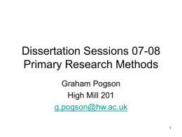 Primary Research Methods - 07-08