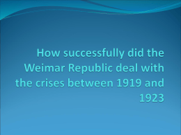 why did weimar survive 1919