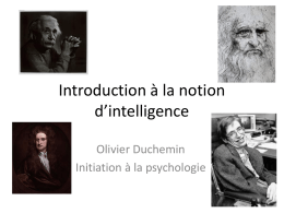Introduction à la notion d`intelligence