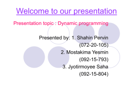 What is dynamic programming?