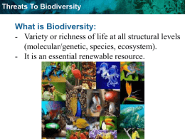 Threats To Biodiversity