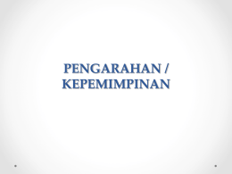 PENGARAHAN / KEPEMIMPINAN