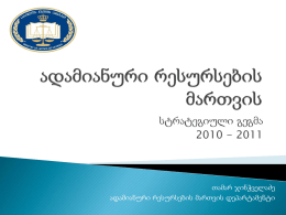 2010-2011 წლის სამოქმედო გეგმა