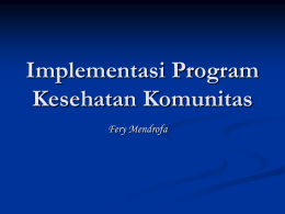 Implementasi Program Kesehatan Komunitas