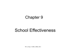 Chapter 9: School Effectiveness