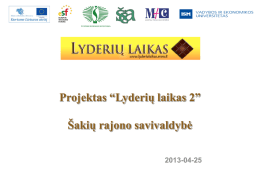 Projektas "Lyderių laikas 2" - Šakių rajono savivaldybės