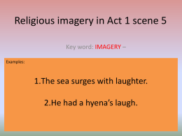 Religious imagery in Act 1 scene 5