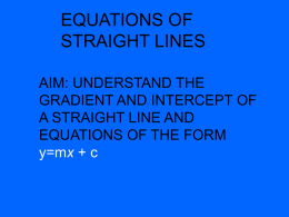 PPT Equation of a line
