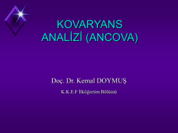 ancova - Prof.Dr. Kemal DOYMUŞ