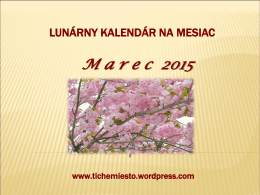 Lunárny kalendár na marec 2015