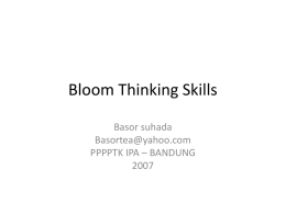 Bloom Thinking Skills