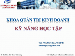 mục tiêu học tập - Nguyen Hoang SINH
