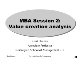 Value creation analysis