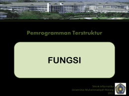 Prototype fungsi - Universitas Muhammadiyah Malang