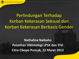 Nathalina Naibaho - MASYARAKAT VIKTIMOLOGI INDONESIA