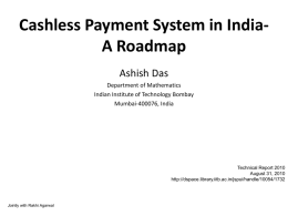 Cashless Payment System in India- A Roadmap
