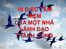 10 ĐIEU TAM NIEM LANH ĐAO THANH CONG
