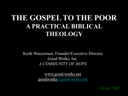 Practical Biblical theology on serving the poor1