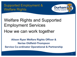 Work and Benefits - National Association of Welfare Rights Advisers