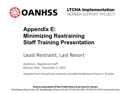 Minimizing Restraints Training Presentation