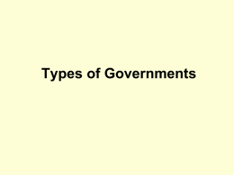 PPT Types of Government