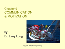 COMMUNICATION AND MOTIVATION