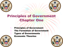 Principles of Government Chapter One