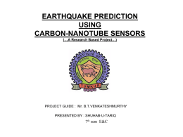 EARTHQUAKE PREDICTION USING CARBON