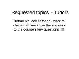 Requested topics - Tudors