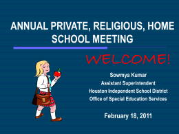 Private School Services - HISD Special Education Updates