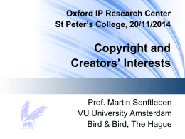 2014 Copyright and Creators Interests - VU