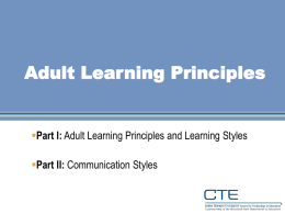 Adult Learning Principles - CTE